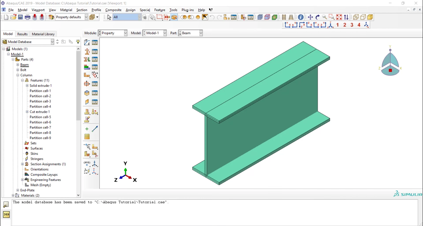 Abaqus 기반 CAE 모델 화면