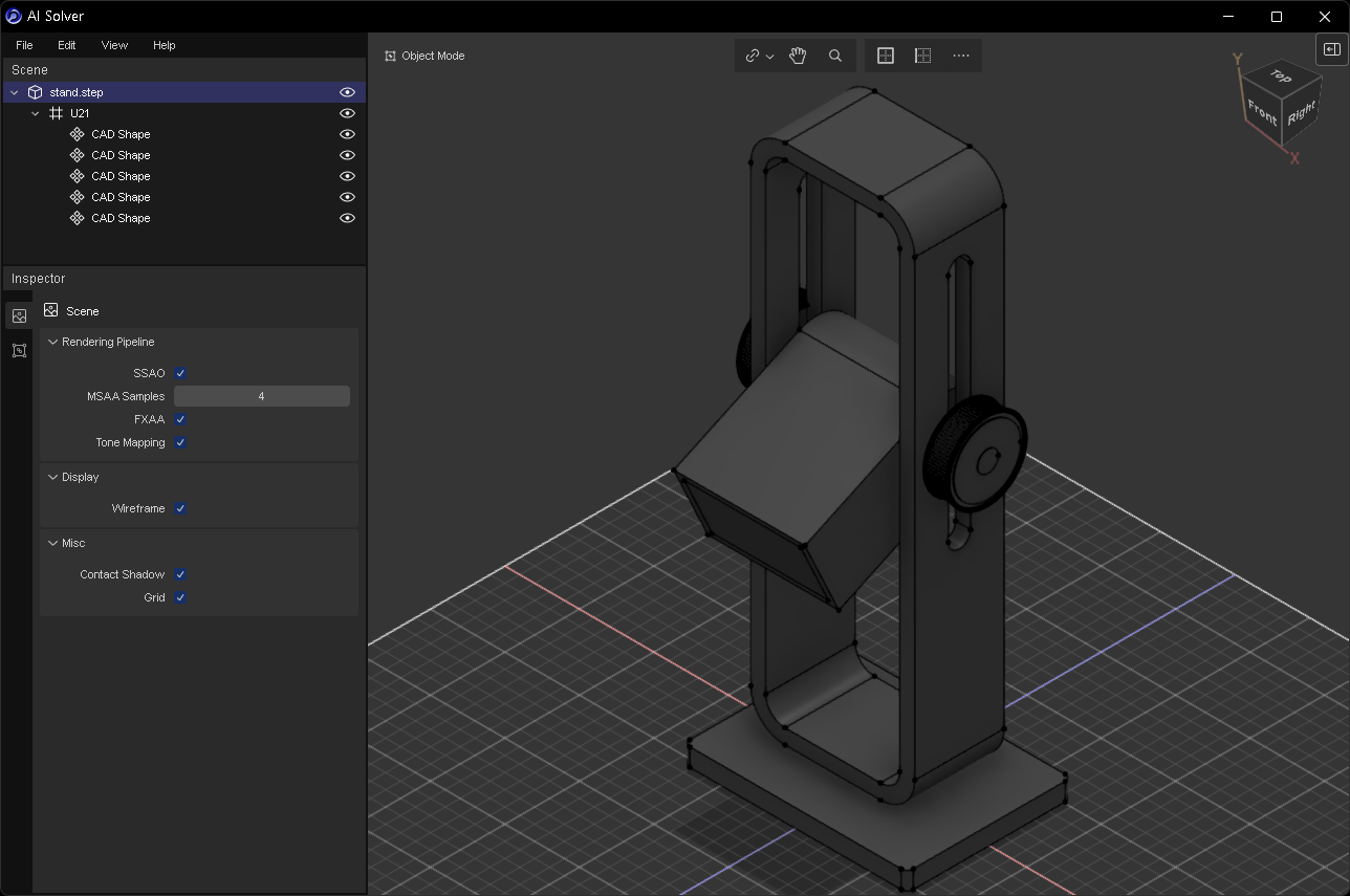 STEP CAD 모델 로딩 화면